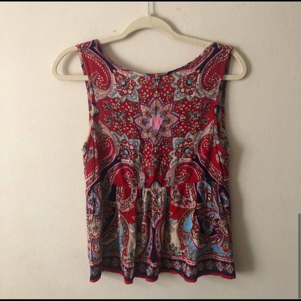Patrons of Peace Boho Red Tank S